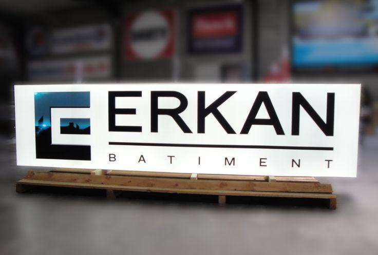 Enseigne rectangulaire lumineuse ERKAN Bâtiment