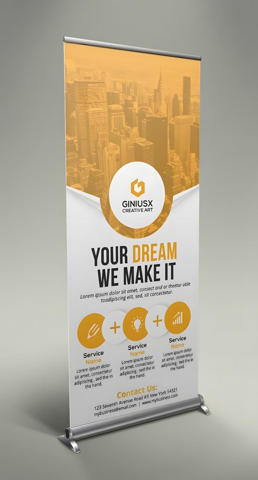 Roll-up avec présentation de produits alimentaires